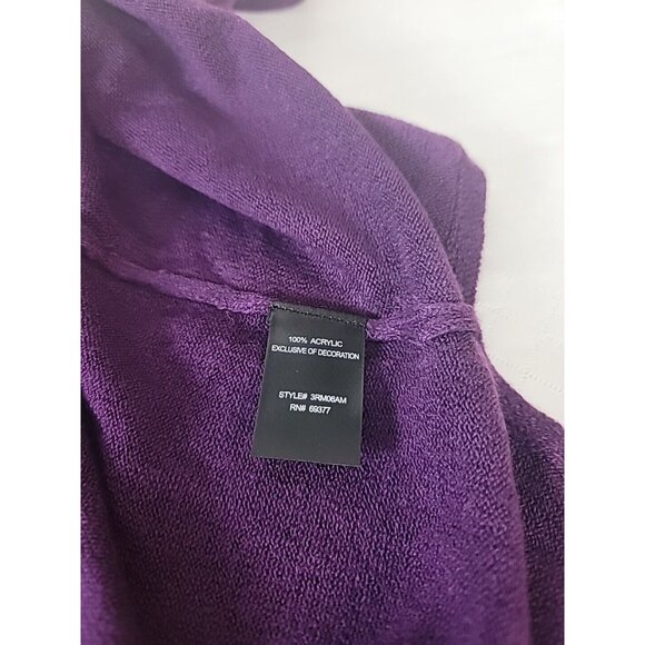 Antthony Originals Tunic Sweater Sz M Purple Pullover Grommets @ Collar & Sleeve - Picture 9 of 10